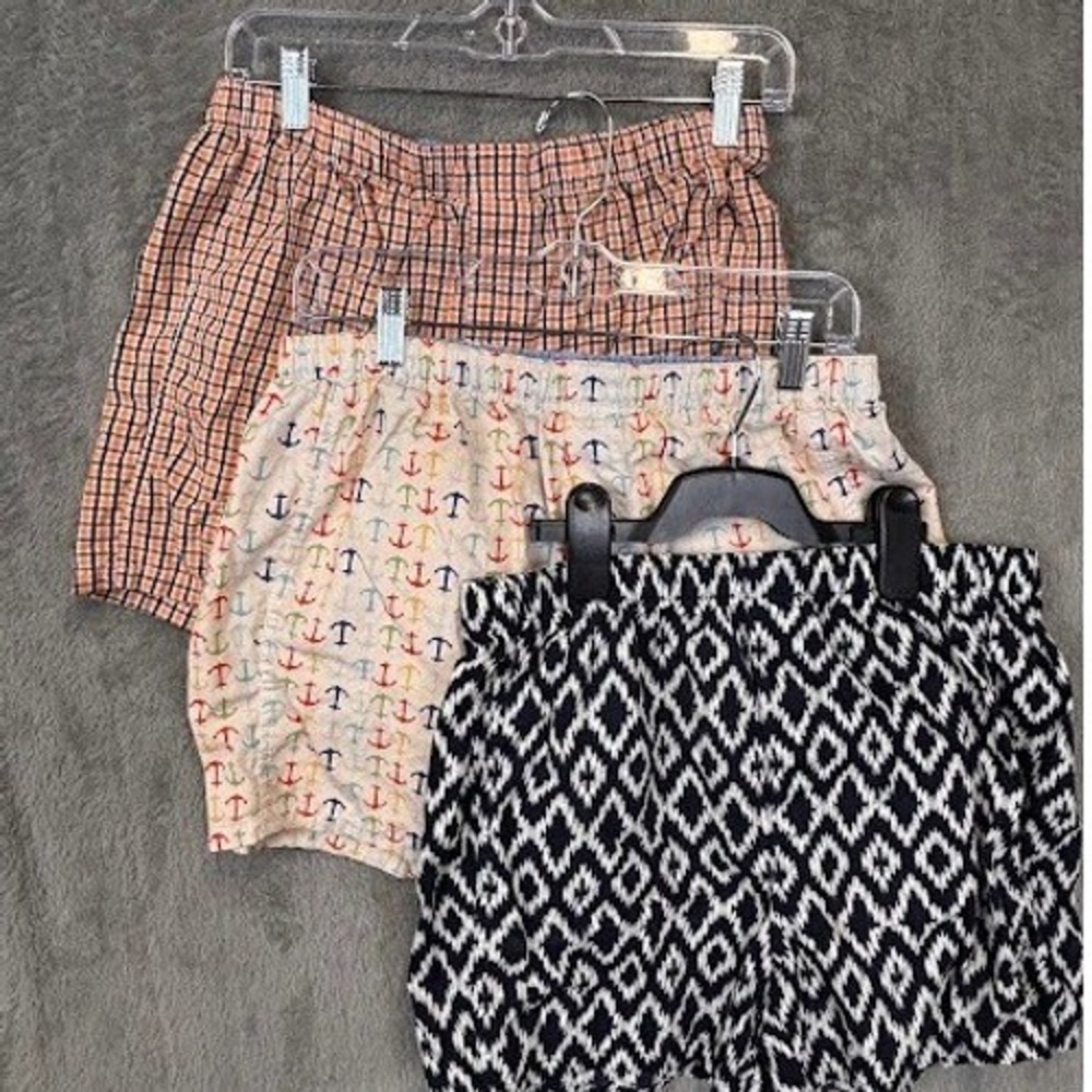 Banana Republic Mens Boxer Shorts Bundle 3 Pack Plaid Anchor Geometric Size M